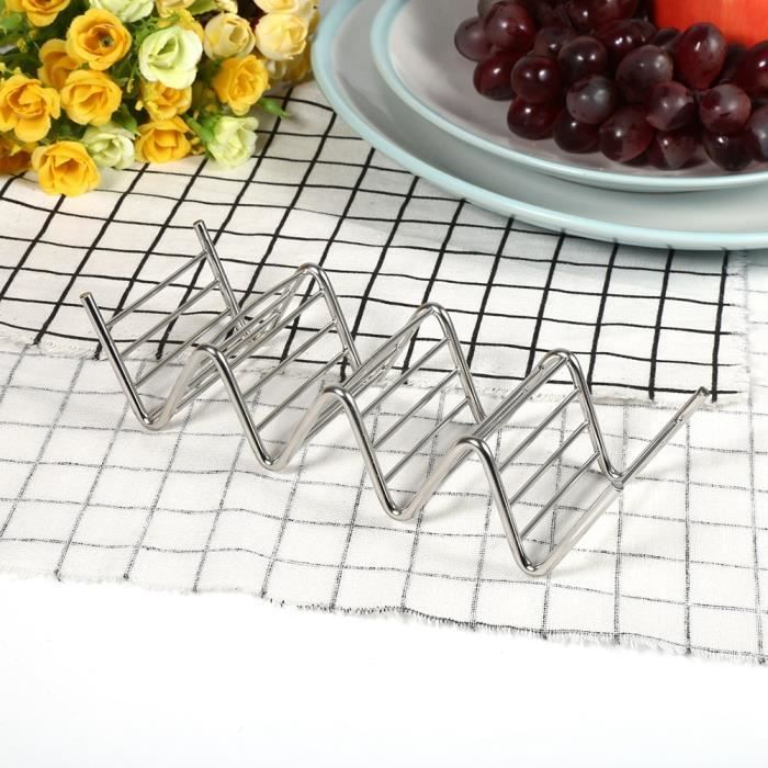 6pk Home Goods Porte-tacos Support de plateau Grille de four en acier inoxydable - Maison 6pk Home Goods Porte-tacos Support de plateau Grille de four en acier inoxydable - Maison