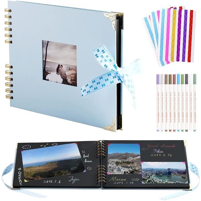 Album Photo Traditionnel Bleu 40 Feuilles Pour Photo 10x15 Cm Diy Scrapbook Reliure Spirale Album Photo Souvenir De Couple D 737 Cdiscount Beaux Arts Et Loisirs Creatifs