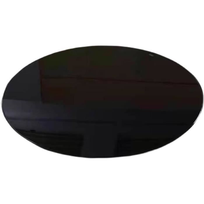 Plateau De Table Rond En Verre Trempé Noir - Diamètre 60 Cm, épaisseur 0,8 Cm, Design Marbre, Facile à Nettoyer - 6