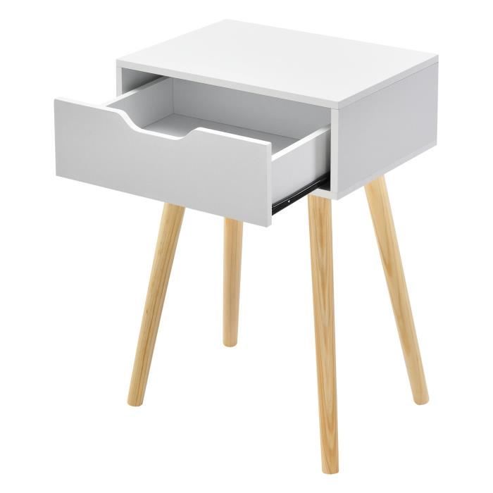 table basse - meuble de salon - design intemporel - tiroir pvc - blanc