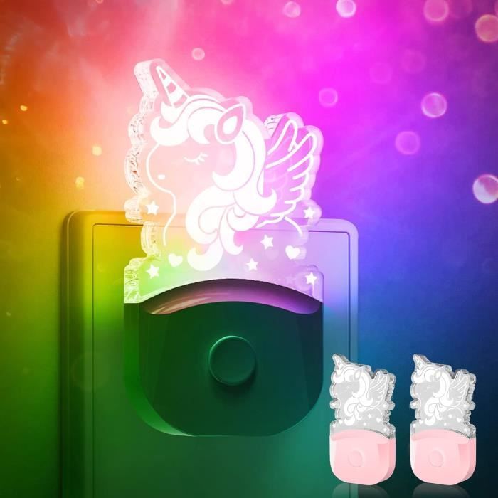 Licorne Veilleuse Lampe 3D Led Anime 16 Couleurs Usb Rechargeable Fête