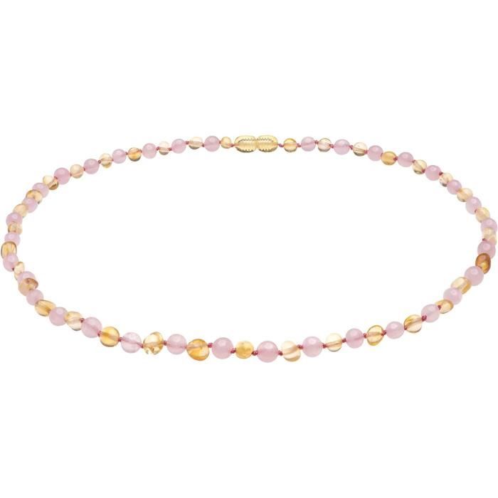 Collier Vintage Perles Et Galets D'ambre Baltique - Europe De L'Est, Occasion