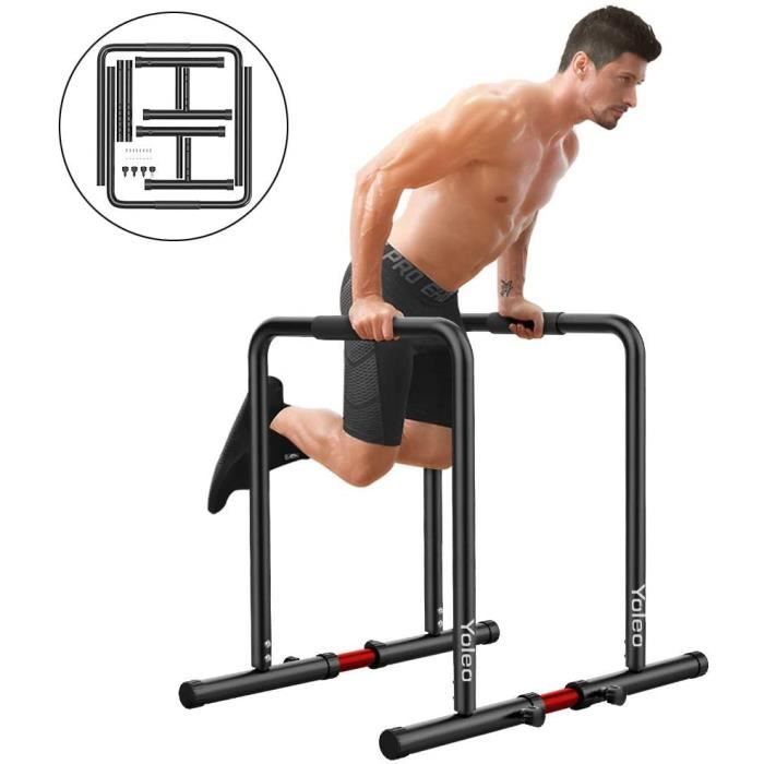 YOLEO Station De Musculation Barres Dip Parallèles avec Barre de Largeur  Ajustable Pour Entraînements de Poids Corporel/Calisthenics