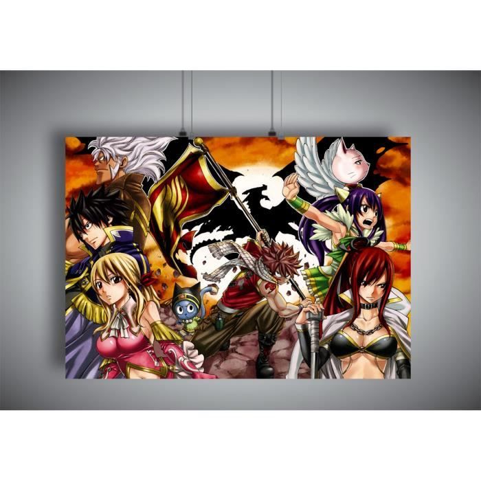 Poster FAIRY TAIL Groupe Team Manga Anime Wall Art - A4 (21x29,7cm) -  Cdiscount