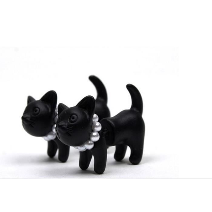boucles d'oreille chat noir