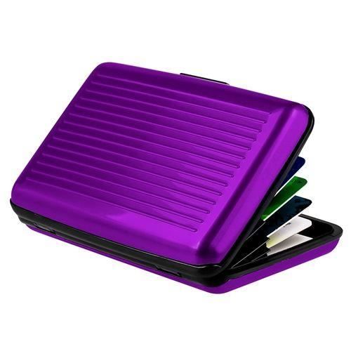 cartes bancaires ASTUCIEUX BOITIER-ETUI-PORTE CARTE GRIS EN ALUMINIUM