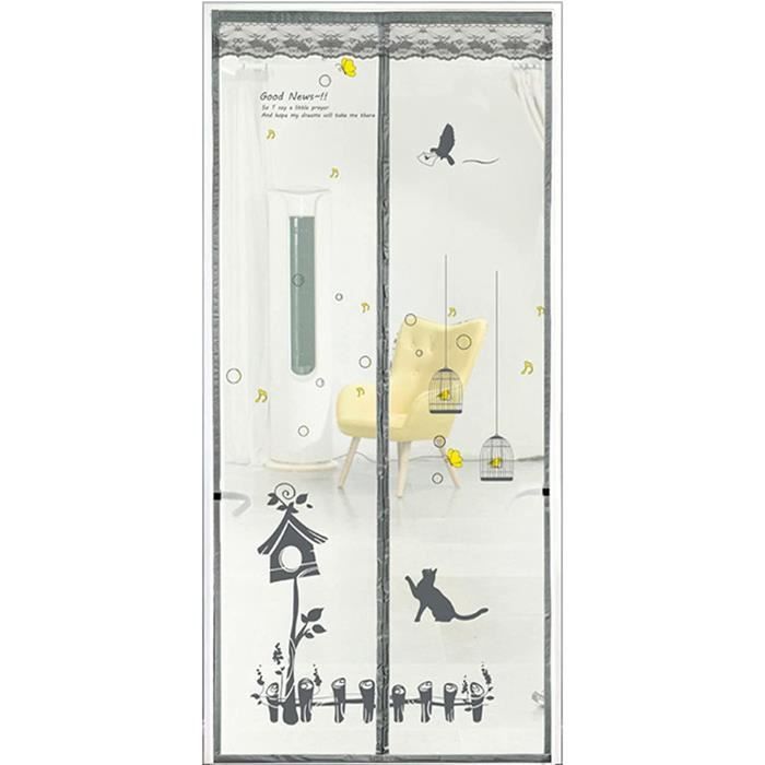 Moustiquaire Porte Fenetre Magnetique 100x220 Gris, Protection