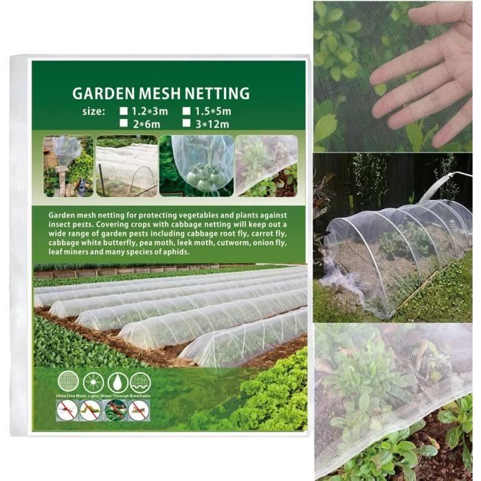 Filet De Protection Jardin 8x8m Contre Insectes Et Oiseaux - Maille Fine Blanche