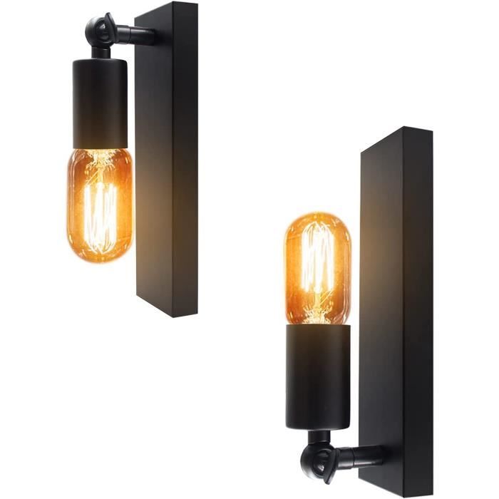 Lot De 2 Appliques Murales Industrielles Vintage Dorées - Lampe Murale Orientable Métal Rétro E27, Style Loft Pour Chambre, Salon, Cuisine, Bar Ou Escalier