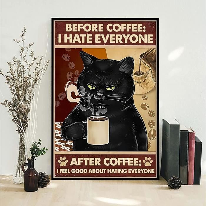 Targa vintage in metallo con gatto nero, per lavanderia, asciugabile a secco, pieghevole, divertente, decorazione da parete per la casa, 20,3 x 30,5 cm