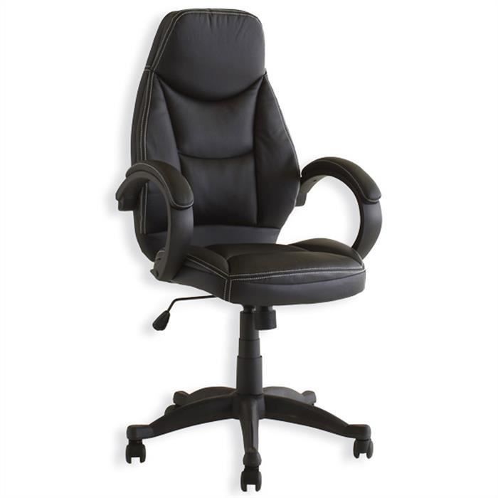 Fauteuil De Bureau Noir Avec Accoudoirs Achat Vente Chaise De Bureau Noir Cdiscount