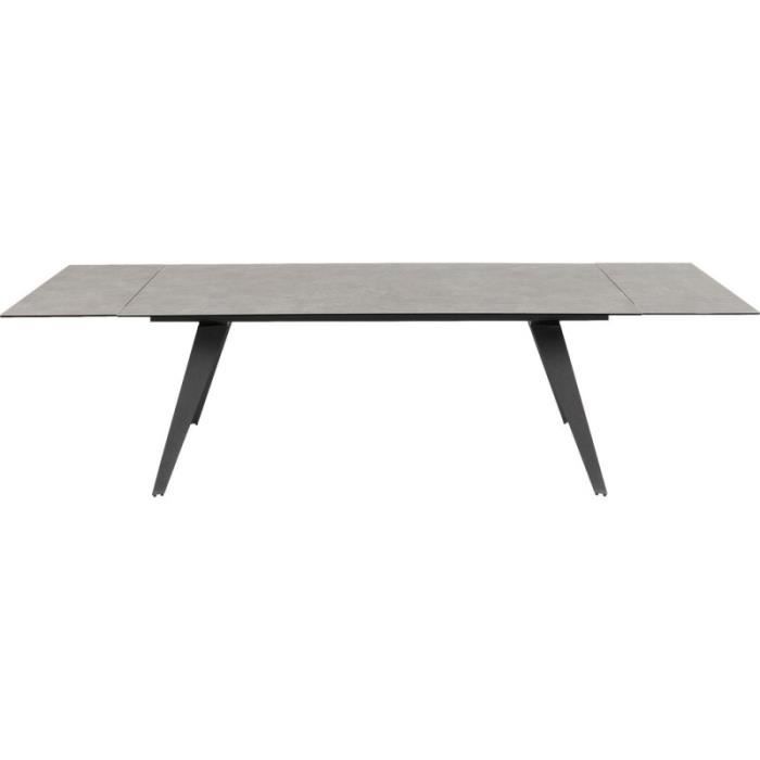table à rallonges - kare - amsterdam - bois massif - gris - contemporain - design