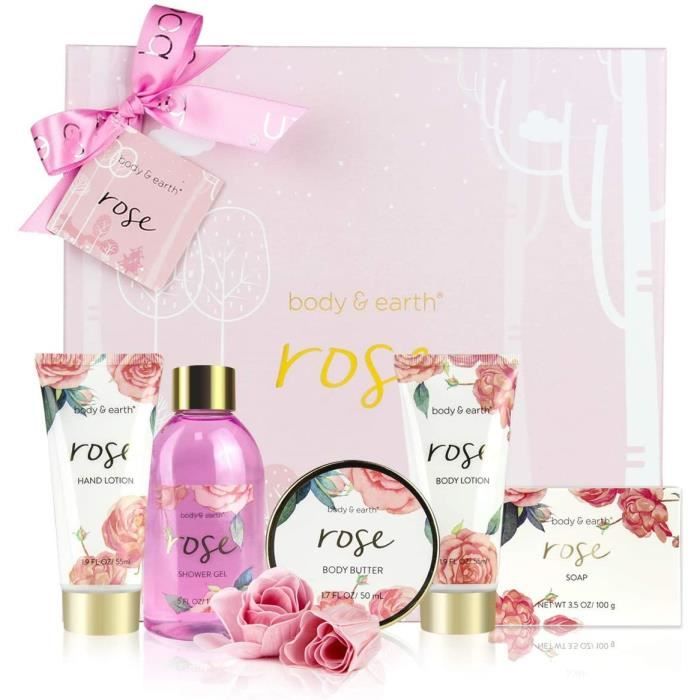 Coffret De Bain Douche Pour Femme Body Earth 6 Pieces Coffret Cadeau Au Parfum De Rose Parfait Cadeau Pour L Anniversaire Et La Cdiscount Au Quotidien