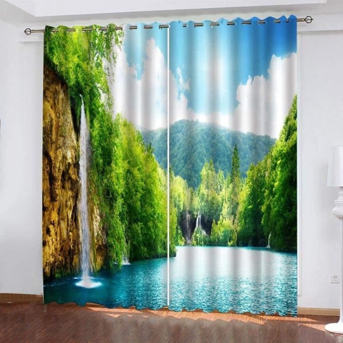 Rideaux Thermiques Isolants 183x214 Cm Floral Cerisier Rose - 2 Panneaux Occultants 3D, Anti Bruit Et Anti Froid Pour Salon Chambre