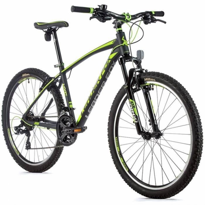 Velo musculaire vtt 26 leader fox mxc 2022 homme gris mat-vert 7v cadre 18 pouces (taille adulte 170 à 178 cm)