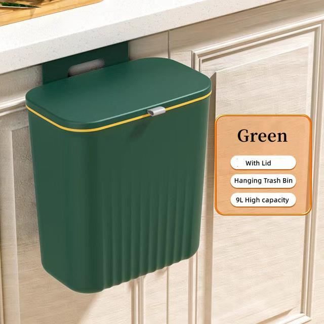 Porte-sac Poubelle Suspendu Sous Armoire - Avec Couvercle, Pas De Perçage, Pour Sacs Plastique Cuisine