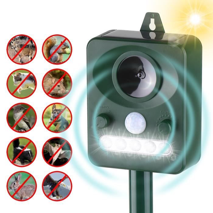Répulsif solaire à ultrasons antiparasitaire Répulsif pour animaux d