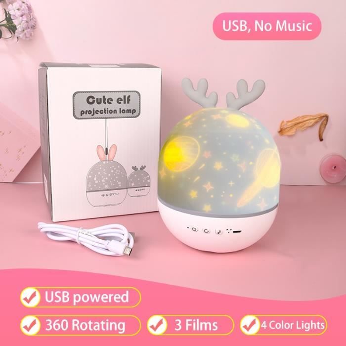 Lampe Projecteur Ciel Etoiles Veilleuse Enfant étoile LED Bébé Avec