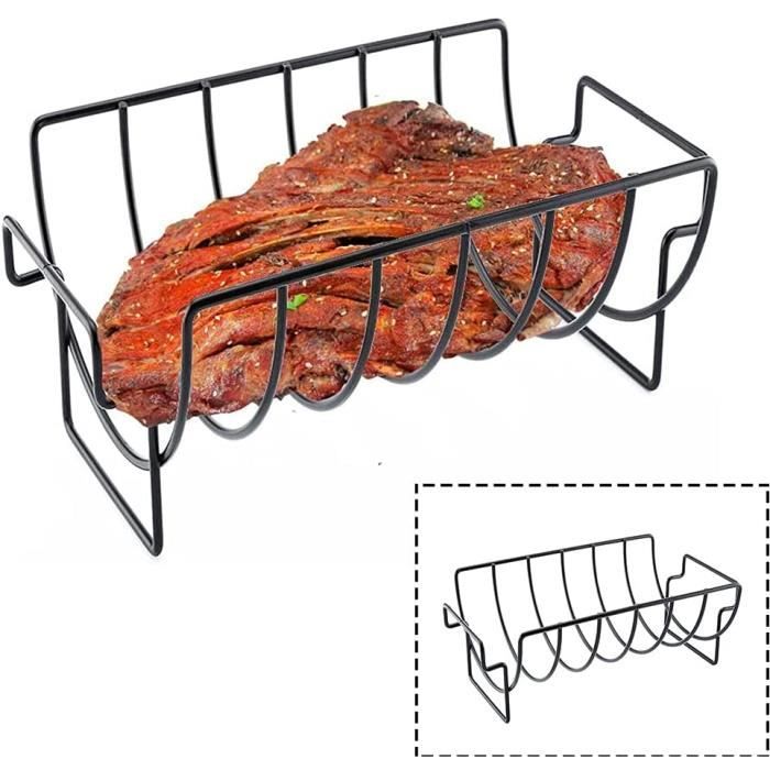 Panier à Griller Barbecue Avec Poignée Bois - Pliable 47x26cm - Pour Poisson, Légumes, Steak - Accessoire BBQ Extérieur