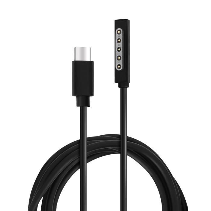 Câble USB-C / Microsoft Surface Pro 2 Power Delivery 65W Charge Rapide 1.5m  Noir - Cdiscount Informatique