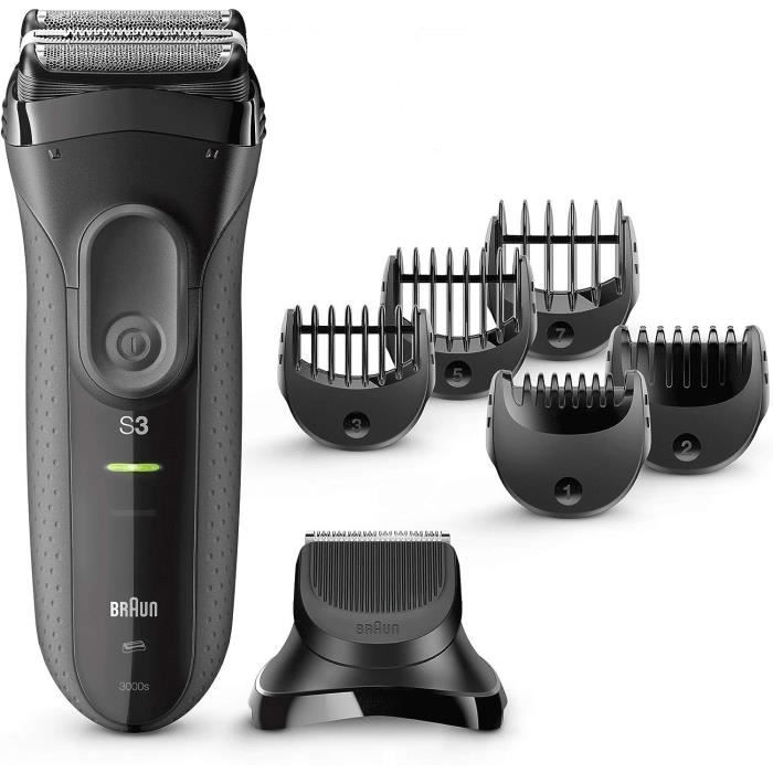 Rasoir électrique sans fil BRAUN Series 3 Shave&Style 3000BT - outil 3 en 1 avec tondeuse à barbe - 