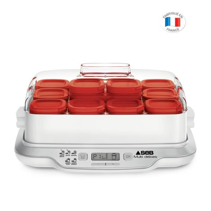 Yaourtière YG660100 MULTIDELICES EXPRESS compact - Pots - Rouge et Blanc -  Yaourtière BUT