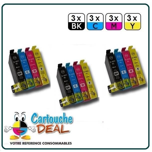Cartouches D'Encre Compatibles Pour Imprimante EPSON WF-2540WF (Série 1636/T1636) - Multicolores - NEUF