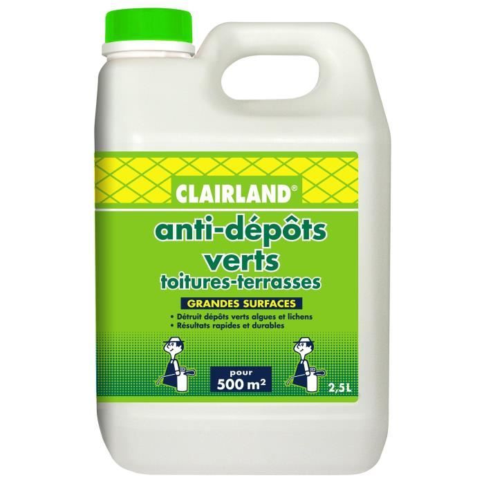 Anti-Dépôts Verts Toitures, Terrasses, Dallages, Murs - Concentré à diluer 2,5 L