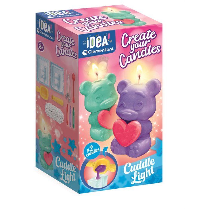 Crée tes bougies - Clementoni - Coffret de 2 bougies - Série Teddy Bear - À partir de 8 ans
