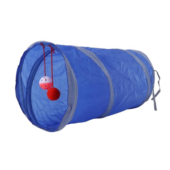 Cuque Tunnel de chat Jouet tunnel interactif en polyester pliable pour chat tunnel avec boule suspendue pour chats lapins
