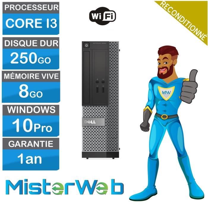 PC Bureau Dell 3010 SFF Core I3-3240 340Ghz - 250Go HDD 8Go Ram - Dell