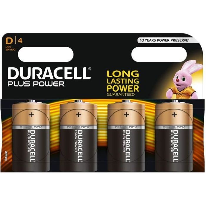 Duracell Plus Power Piles Alcalines type D Pack de 6