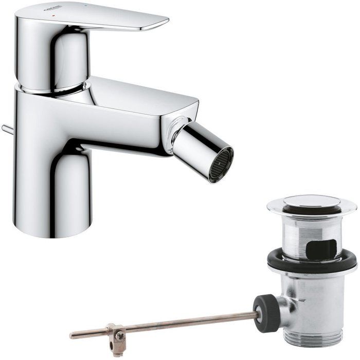 Mitigeur monocommande Bidet GROHE Start Edge - Tirette de vidage - Mousseur économique deau - Chromé