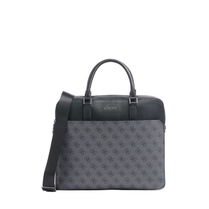 Serviette cartable Guess ref 52074 35 29 8 Black TU Noir Cdiscount Bagagerie Maroquinerie