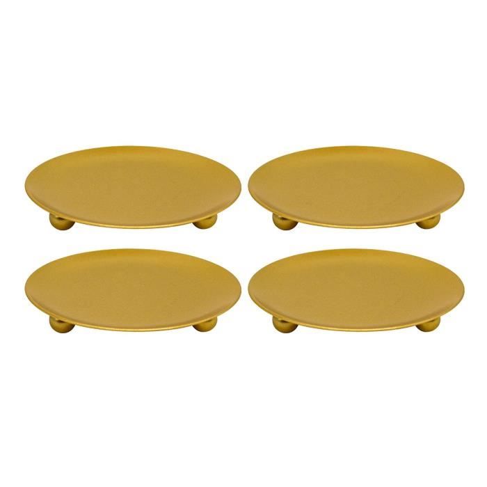 Lot De 2 Bougeoirs/plaques Pilier Partylite - Tons Terre Et Lin - Occasion