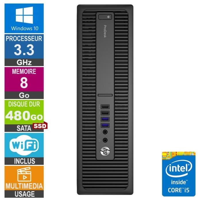 PC HP ProDesk 600 G2 SFF i5-6400 3.30GHz 8Go/480Go SSD Wifi W10 Reconditionné - Hewlett-Packard reconditionné disponible sur Cdiscount Seconde Vie