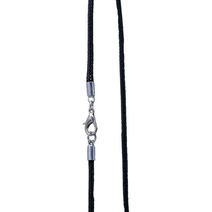 Cordon en cuir Noir - pour collier bola de grossesse ou sautoir - Taille 114cm - Diam. 2mm Acier inoxydable