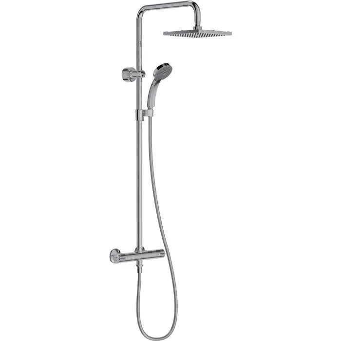 Jacob Delafon - Colonne de douche thermostatique - JULY - Chrome - Carrée 20x20 cm - 4 jets - E5523-CP