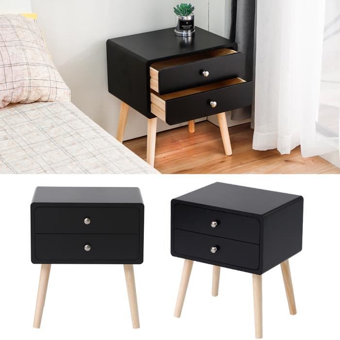 jeobest lot de 2 tables de chevet noires tables d appoint scandinaves h 50 cm cdiscount maison