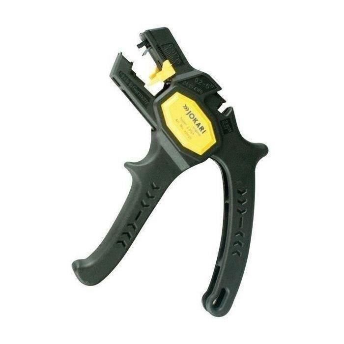 Pince à dénuder automatique JOKARI - pour fil 0.2 à 6 mm2 - coupe-fil latéral - butée longitudinale