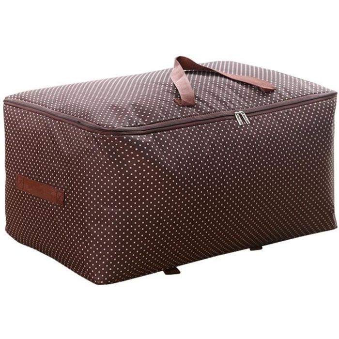 Housses De Rangement Vetement En Tissu Pliable Voyage Sac Boite Pour Couettes Literie 72 L Grand Taille Cafe Pois Achat Vente Housse De Rangement Housse De Rangement Cdiscount