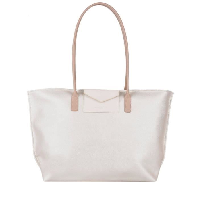 sac shopping - tote bag - lancaster - sac cabas/shopping lancaster 517-20 maya - couleur:cuivre - champagne - vison