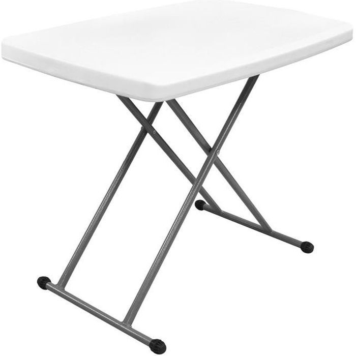 Table Pliante Ajustable, Table Compacte et Pliable, 76 x 50 x 51
