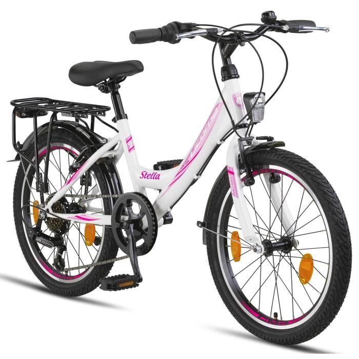 Licorne Bike Stella Premium City Bike 24,26 et 28 pouces – Vélo hollandais, Garçon [20, Blanc]