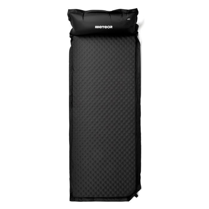 Matelas Autogonflant METEOR - Camping portable Tapis - 188x66x38 cm - Noir