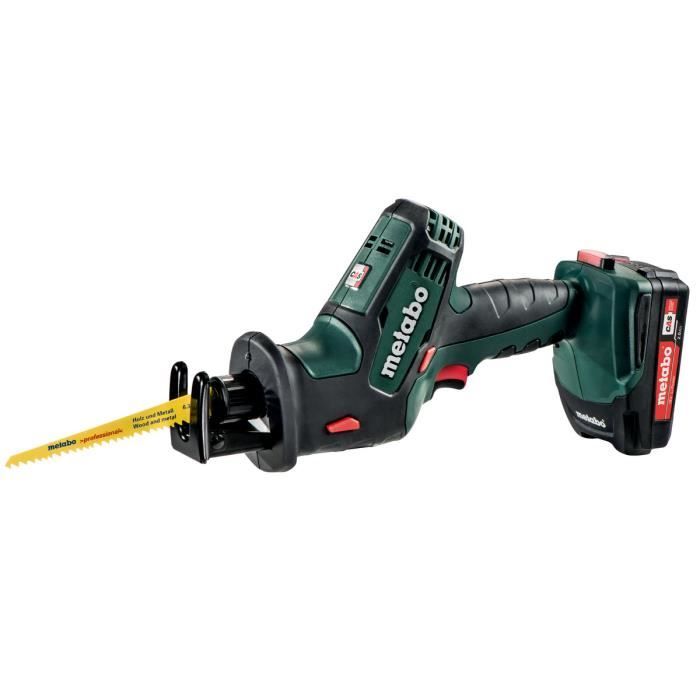 Scie sabre sans fil Metabo SSE 18 LTX Compact 602266500 2 x 18 V / 2 Ah Li Ion Bois 3100 trmin