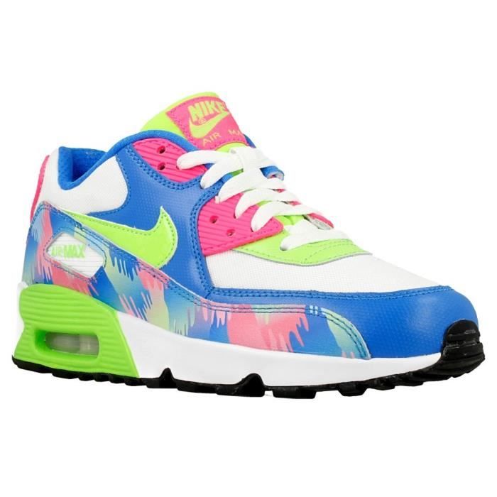 densidad abolir cada vez Chaussures Nike Air Max 90 Print Mesh GS Bleu - Cdiscount Chaussures