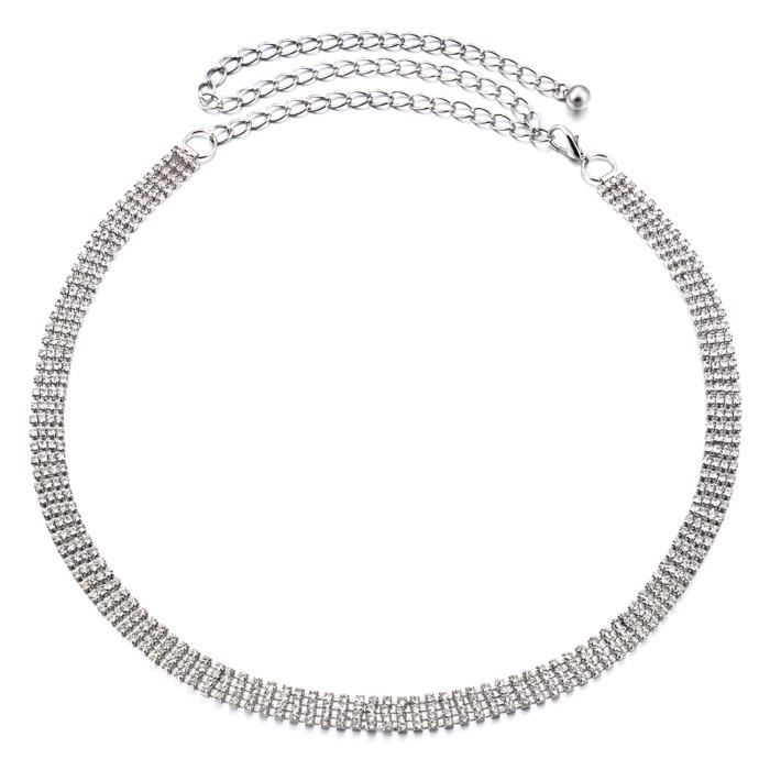 Ceinture femme top metal argent