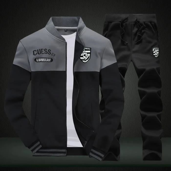 Survêtement Homme Style Olympique - Veste à Capuche Et Pantalon De Jogging Décontracté