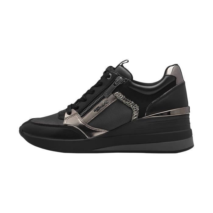 tamaris Basket Compensé Cuir Tamaris - Anthracite